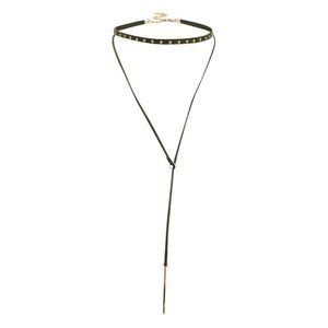 Olive Green & Gold Star Studded Choker Necklace